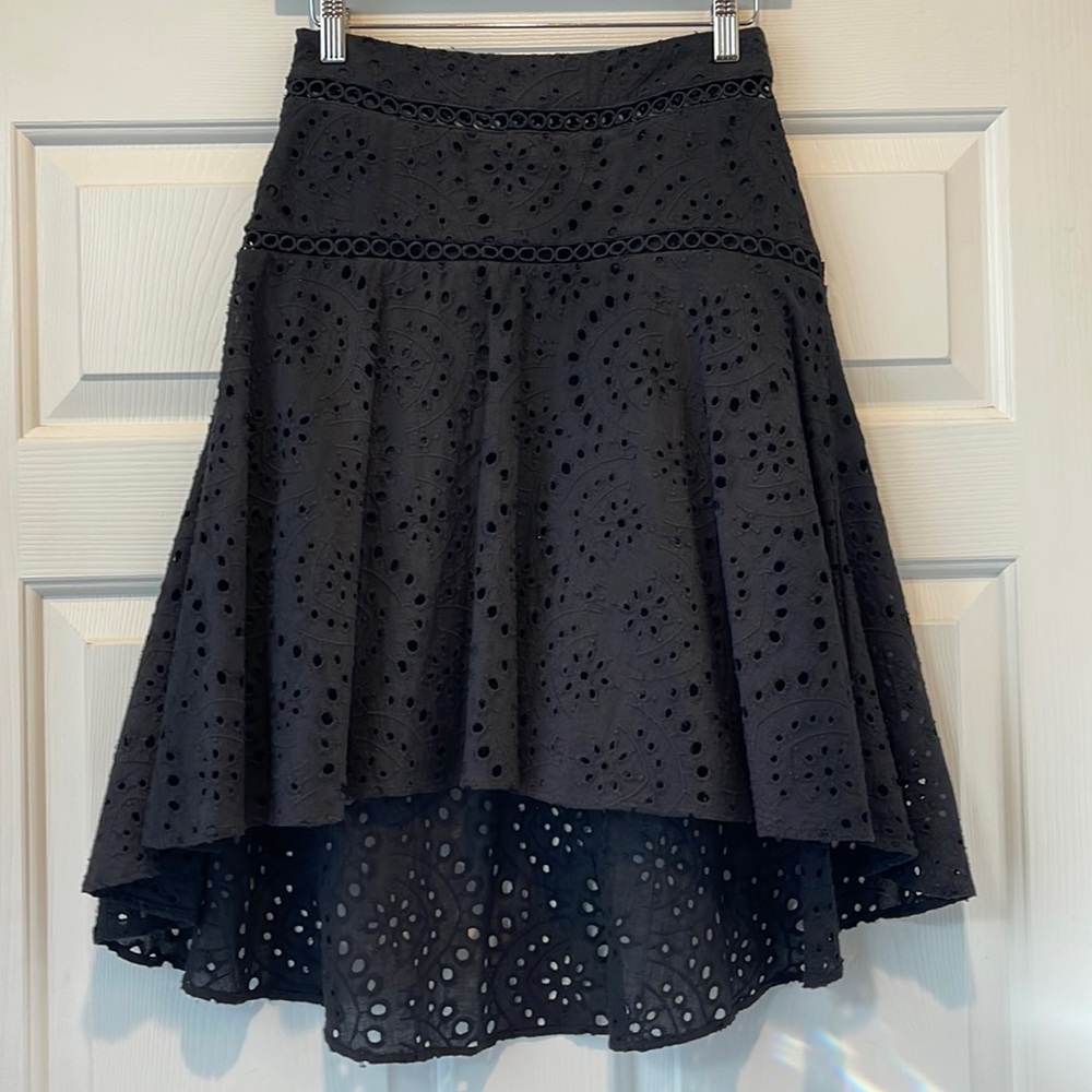 Pretty eyelet black asymmetrical skirt